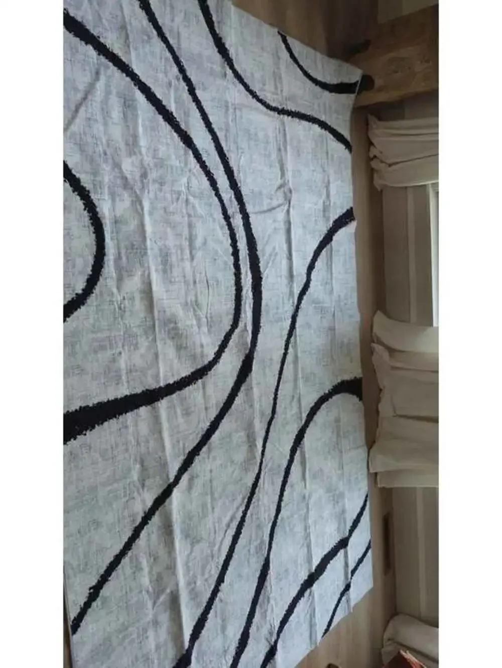 YIHOUSE Abstract Rug 6x9 Black and White Living Room Stripe Bedroom Dining Room